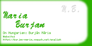 maria burjan business card