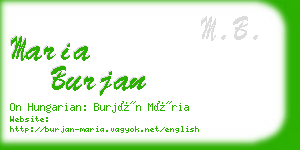 maria burjan business card